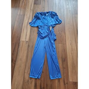 Vintage 80s Lizzy & Johnny by Lucero Blue Jumpsuit Beaded Size‎ 8
